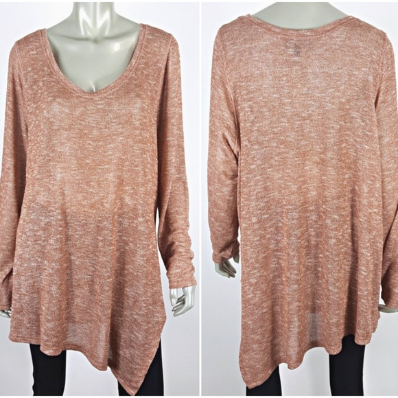 Lane Bryant Sweaters - Lane Bryant Rose Gold Asymmetric Tunic Sweater 22